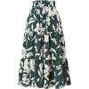 imageIDEALSANXUN Floral Skirts for Women Trendy Spring Summer Flowy A Line Elastic High Waisted Tiered Flower Boho Midi SkirtGreen