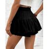 imageIDEALSANXUN Flowy Shorts for Women Spring Summer Ruffle Tiered Skorts Elastic High Waist Drawstring Golf Tennis Mini SkirtBlack