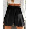 imageIDEALSANXUN Flowy Shorts for Women Spring Summer Ruffle Tiered Skorts Elastic High Waisted Casual Cute Beach Mini SkirtBlack