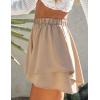 imageIDEALSANXUN Flowy Shorts for Women Spring Summer Ruffle Tiered Skorts Elastic High Waisted Casual Cute Beach Mini SkirtKhaki