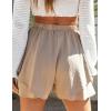 imageIDEALSANXUN Flowy Shorts for Women Spring Summer Ruffle Tiered Skorts Elastic High Waisted Casual Cute Beach Mini SkirtKhaki