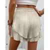 imageIDEALSANXUN Flowy Shorts for Women Spring Summer Ruffle Tiered Skorts Elastic High Waisted Casual Golf Tennis Mini SkirtBeige