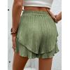 imageIDEALSANXUN Flowy Shorts for Women Spring Summer Ruffle Tiered Skorts Elastic High Waisted Casual Golf Tennis Mini SkirtGreen