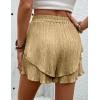 imageIDEALSANXUN Flowy Shorts for Women Spring Summer Ruffle Tiered Skorts Elastic High Waisted Casual Golf Tennis Mini SkirtKhaki
