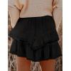 imageIDEALSANXUN Flowy Shorts for Women Spring Summer Tiered Skorts Elastic High Waist Ruffle Golf Tennis Beach Mini SkirtBlack