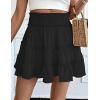 imageIDEALSANXUN Flowy Shorts for Women Spring Summer Tiered Skorts Elastic High Waisted A Line Pleated Cute Ruffle Mini SkirtBlack