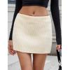 imageIDEALSANXUN Knit Sweater Skirt Women Spring Summer Casual Bodycon Drop Waist Short Mini SkirtsBeige