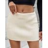 imageIDEALSANXUN Knit Sweater Skirt Women Spring Summer Casual Bodycon Drop Waist Short Mini SkirtsBeige