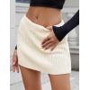 imageIDEALSANXUN Knit Sweater Skirt Women Spring Summer Casual Bodycon Drop Waist Short Mini SkirtsBeige