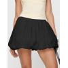 imageIDEALSANXUN Lace Bubble Skirt for Women Summer Elastic High Waisted Casual Cute Flowy Ruffled Short Mini SkirtsBlack
