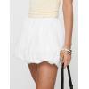 imageIDEALSANXUN Lace Bubble Skirt for Women Summer Elastic High Waisted Casual Cute Flowy Ruffled Short Mini SkirtsWhite