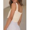 imageIDEALSANXUN Linen Crop Tank Tops for Women Summer Sleeveless Casual Cute Square Neck Tank TopsBeige