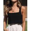 imageIDEALSANXUN Linen Crop Tank Tops for Women Summer Sleeveless Casual Cute Square Neck Tank TopsBlack