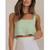 imageIDEALSANXUN Linen Crop Tank Tops for Women Summer Sleeveless Casual Cute Square Neck Tank TopsLight Green