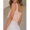 imageIDEALSANXUN Linen Crop Tank Tops for Women Summer Sleeveless Casual Cute Square Neck Tank TopsPink