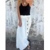 imageIDEALSANXUN Linen Skirts for Women Spring Summer Casual Trendy Flowy Lightweight Elastic Waist Long Maxi Skirt with BeltWhite