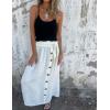 imageIDEALSANXUN Linen Skirts for Women Spring Summer Casual Trendy Flowy Lightweight Elastic Waist Long Maxi Skirt with BeltWhite
