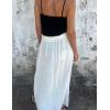 imageIDEALSANXUN Linen Skirts for Women Spring Summer Casual Trendy Flowy Lightweight Elastic Waist Long Maxi Skirt with BeltWhite