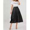 imageIDEALSANXUN Linen Skirts for Women Spring Summer Outfits A Line Elastic High Waisted Casual Lightweight Tiered Midi SkirtBlack