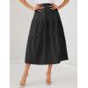 imageIDEALSANXUN Linen Skirts for Women Spring Summer Outfits A Line Elastic High Waisted Casual Lightweight Tiered Midi SkirtBlack