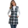 imageIDEALSANXUN Plaid Vest for Women Fall Winter Sleeveless Blazer JacketsDark Green