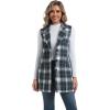 imageIDEALSANXUN Plaid Vest for Women Fall Winter Sleeveless Blazer JacketsDark Green