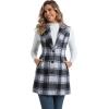 imageIDEALSANXUN Plaid Vest for Women Fall Winter Sleeveless Blazer JacketsDark Grey
