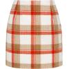 imageIDEALSANXUN Womens Corduroy Plaid Skirt Fall Winter High Waisted Mini SkirtsOrangekhaki