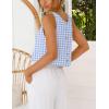 imageIDEALSANXUN Womens Gingham Tank Tops Spring Summer Casual Crop Cotton Sleeveless Shirts BlousesLight Blue