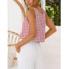 imageIDEALSANXUN Womens Gingham Tank Tops Spring Summer Casual Crop Cotton Sleeveless Shirts BlousesWine
