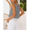 imageIDEALSANXUN Womens Gingham Tank Tops Spring Summer Casual Crop Cotton Sleeveless Shirts BlousesZ Black