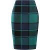 imageIDEALSANXUN Womens Knee Length Plaid Skirt Fall Winter High Waisted Bodycon Pencil Sweater SkirtGreen