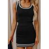 imageIDEALSANXUN Womens Knit Striped Skirt High Waisted Stretch Bodycon Mini SkirtBlack