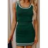 imageIDEALSANXUN Womens Knit Striped Skirt High Waisted Stretch Bodycon Mini SkirtGreen