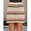 imageIDEALSANXUN Womens Knit Striped Skirts Fall Winter Pencil Stretch Mini SkirtBeige