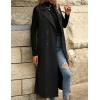 imageIDEALSANXUN Womens Long Vest Casual Double Breasted Sleeveless Trench Coat JacketsBlack