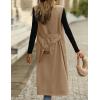 imageIDEALSANXUN Womens Long Vest Casual Double Breasted Sleeveless Trench Coat JacketsDark Khaki