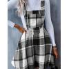 imageIDEALSANXUN Womens Plaid Overall Dress Fall Winter A Line Pleated Mini DressesGrey
