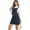 imageIDEALSANXUN Womens Plaid Overall Dress Fall Winter Casual Sleeveless Pinafore Jumper OverallsGreen