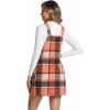 imageIDEALSANXUN Womens Plaid Overall Dress Fall Winter Casual Sleeveless Pinafore Jumper OverallsOrange