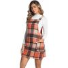 imageIDEALSANXUN Womens Plaid Overall Dress Fall Winter Casual Sleeveless Pinafore Jumper OverallsOrange