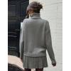 imageIDEALSANXUN Womens Sweater and Skirt Set Fall Winter 2 Piece Set Turtleneck Sweater Pleated SkirtGrey