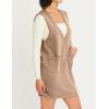 imageIDEALSANXUN Womens V Neck Sweater Vest Dress Fall Winter Sleeveless Sweater Pinafore DressKhaki