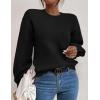 imageWomens Daisy Sweater Fall Winter Long Sleeve Pullover Loose Fit Flower Knit Sweater TopsPure Black