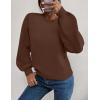 imageWomens Daisy Sweater Fall Winter Long Sleeve Pullover Loose Fit Flower Knit Sweater TopsPure Brown