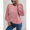 imageWomens Daisy Sweater Fall Winter Long Sleeve Pullover Loose Fit Flower Knit Sweater TopsPure Pink
