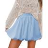 imageIDEALSANXUN Bubble Skirt for Women Spring Summer High Waisted Cute Shorts Casual Flowy Ruffled Mini SkortsLight Blue