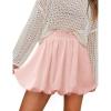 imageIDEALSANXUN Bubble Skirt for Women Spring Summer High Waisted Cute Shorts Casual Flowy Ruffled Mini SkortsPink