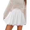 imageIDEALSANXUN Bubble Skirt for Women Spring Summer High Waisted Cute Shorts Casual Flowy Ruffled Mini SkortsWhite