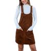 imageIDEALSANXUN Corduroy Overall Dress for Women Fall Outfits Pinafore Sleeveless Jumper Cute Suspender OverallsBrown
